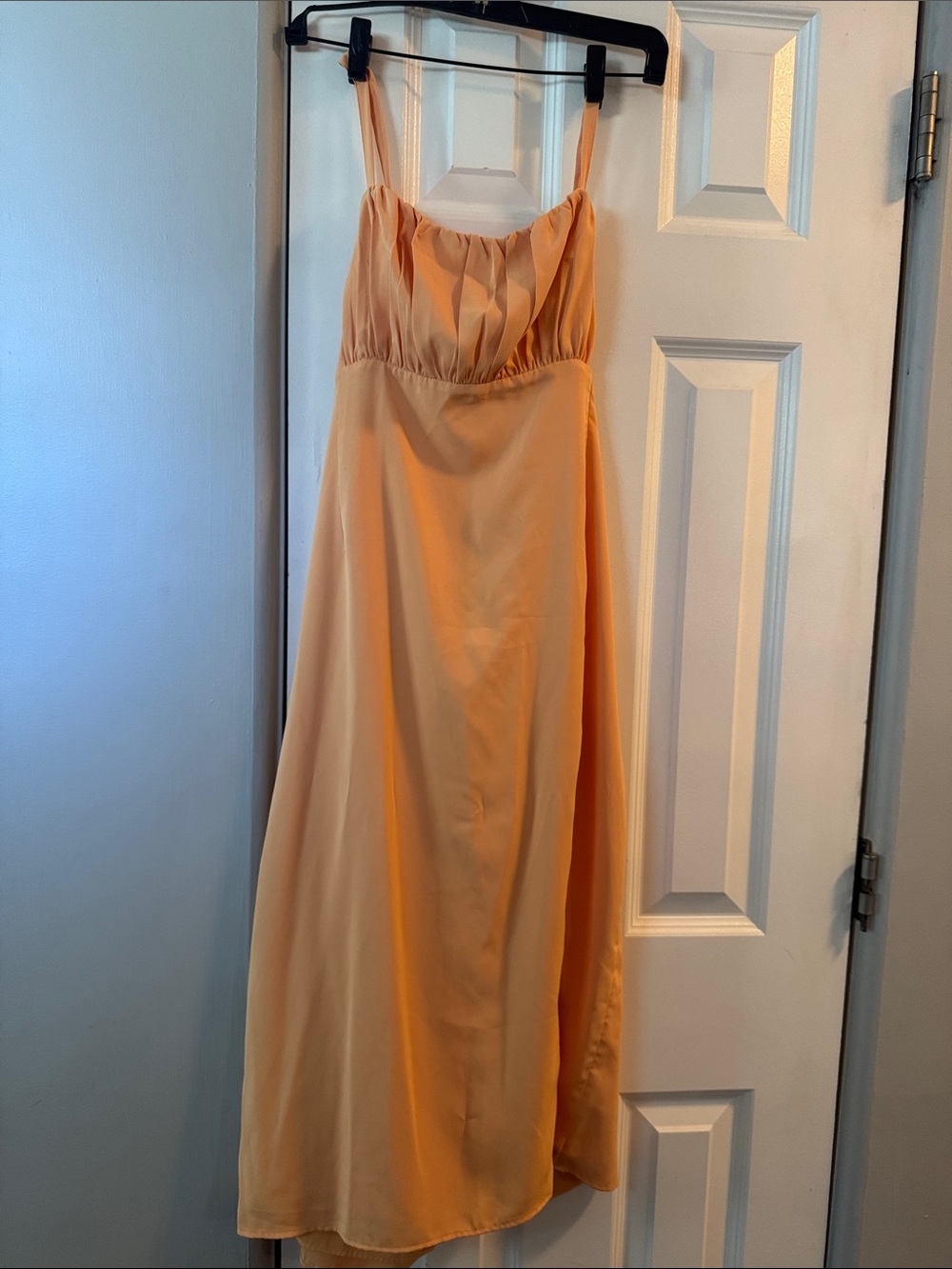 Abercrombie & Fitch Peach Spaghetti-Strap Maxi Dress